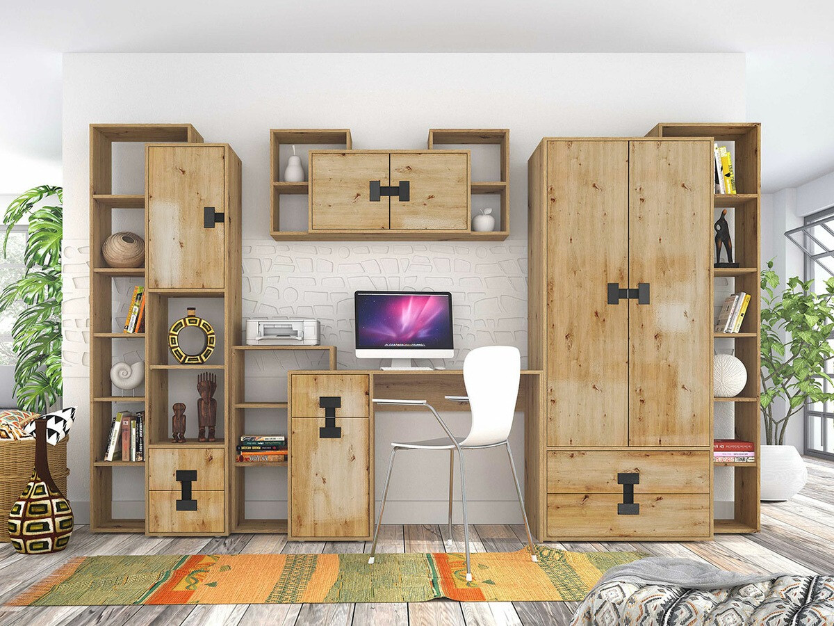 Set za kućnu kancelariju Florevi 104 (Artisan hrast)