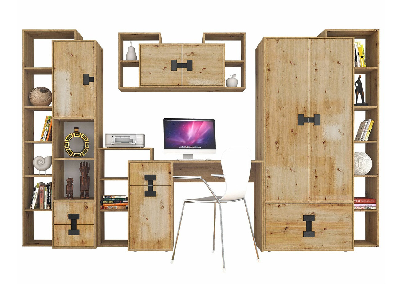 Set za kućnu kancelariju Florevi 104 (Artisan hrast)