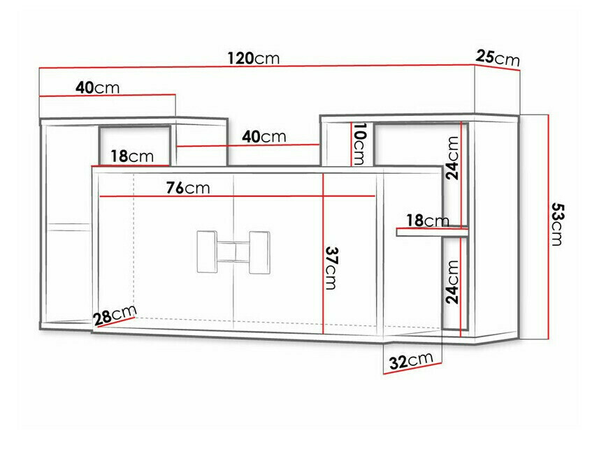 Zidni ormarić Florevi 107 (Mat belo + Artisan hrast)