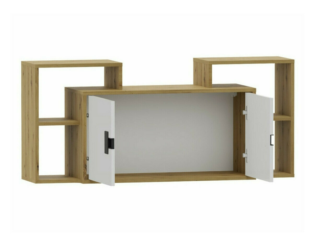 Zidni ormarić Florevi 107 (Sjajno belo + Zanatski hrast)