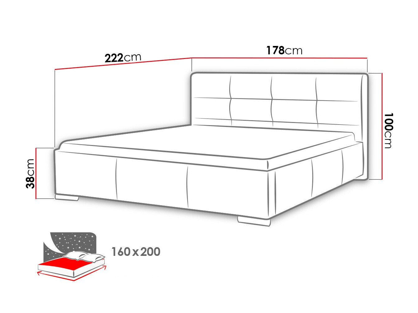 Krevet Baltimore 108 (Soft 033)