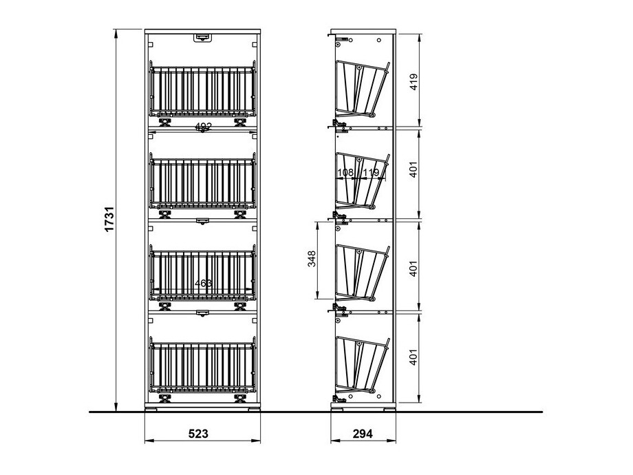 Cipelarnik Veltena 107 (Sjajno belo + Crno)
