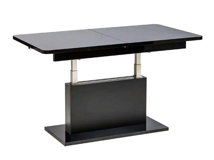 Modularni stočić za kafu Ogden 158 (Sjajno crna + Crno)