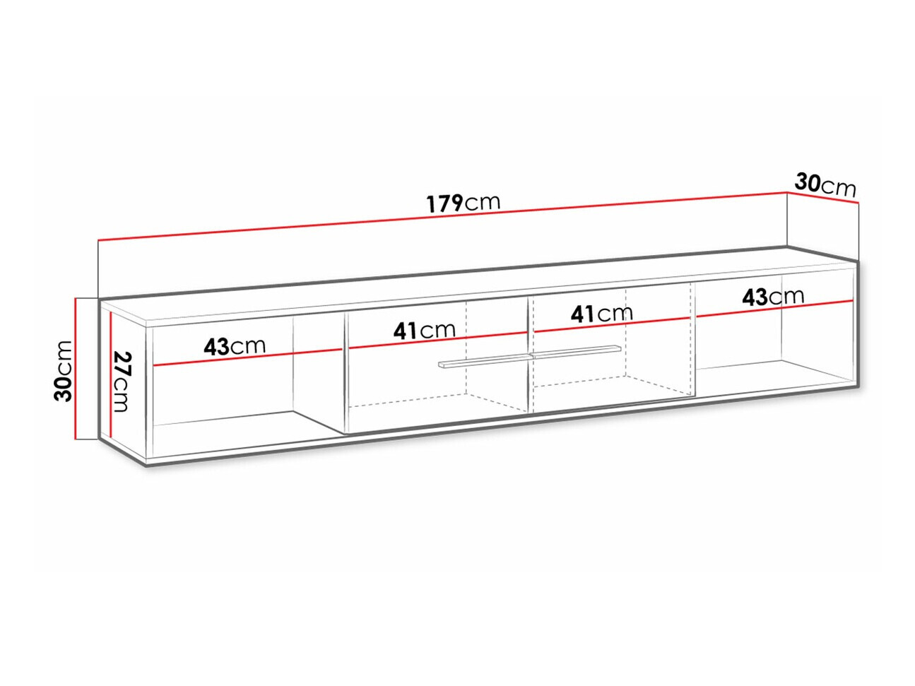 Zidna polica Avimora 108 (Orah)