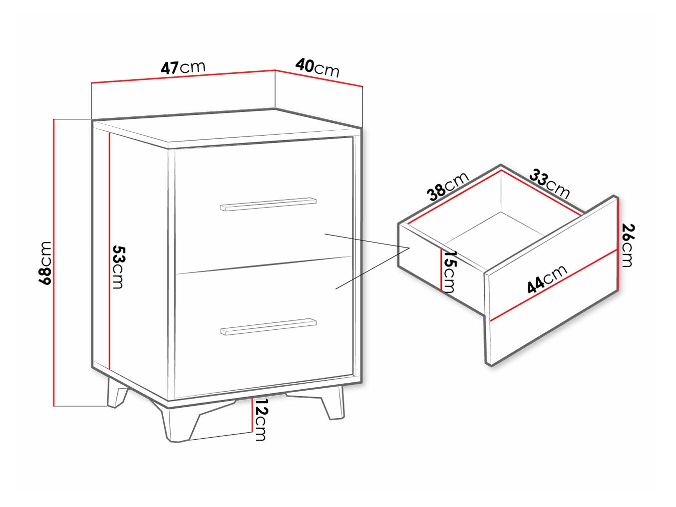 Noćni ormarić Avimora 117