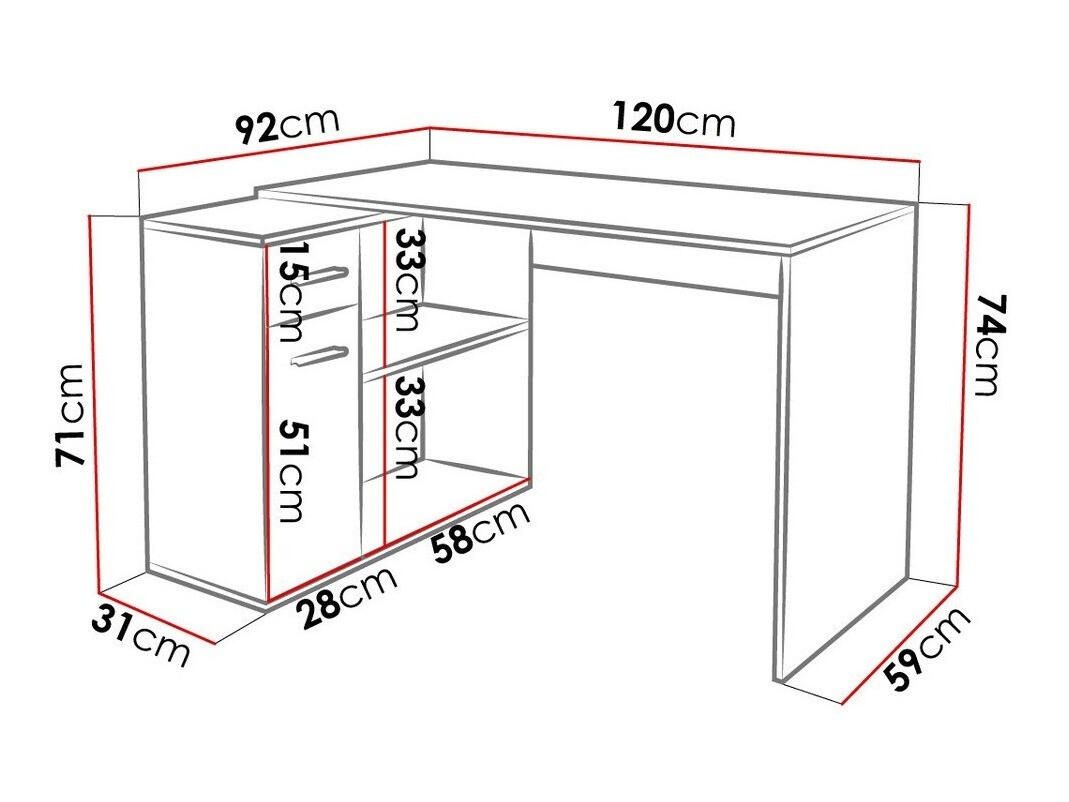 Ugaoni kancelarijski sto Affectus