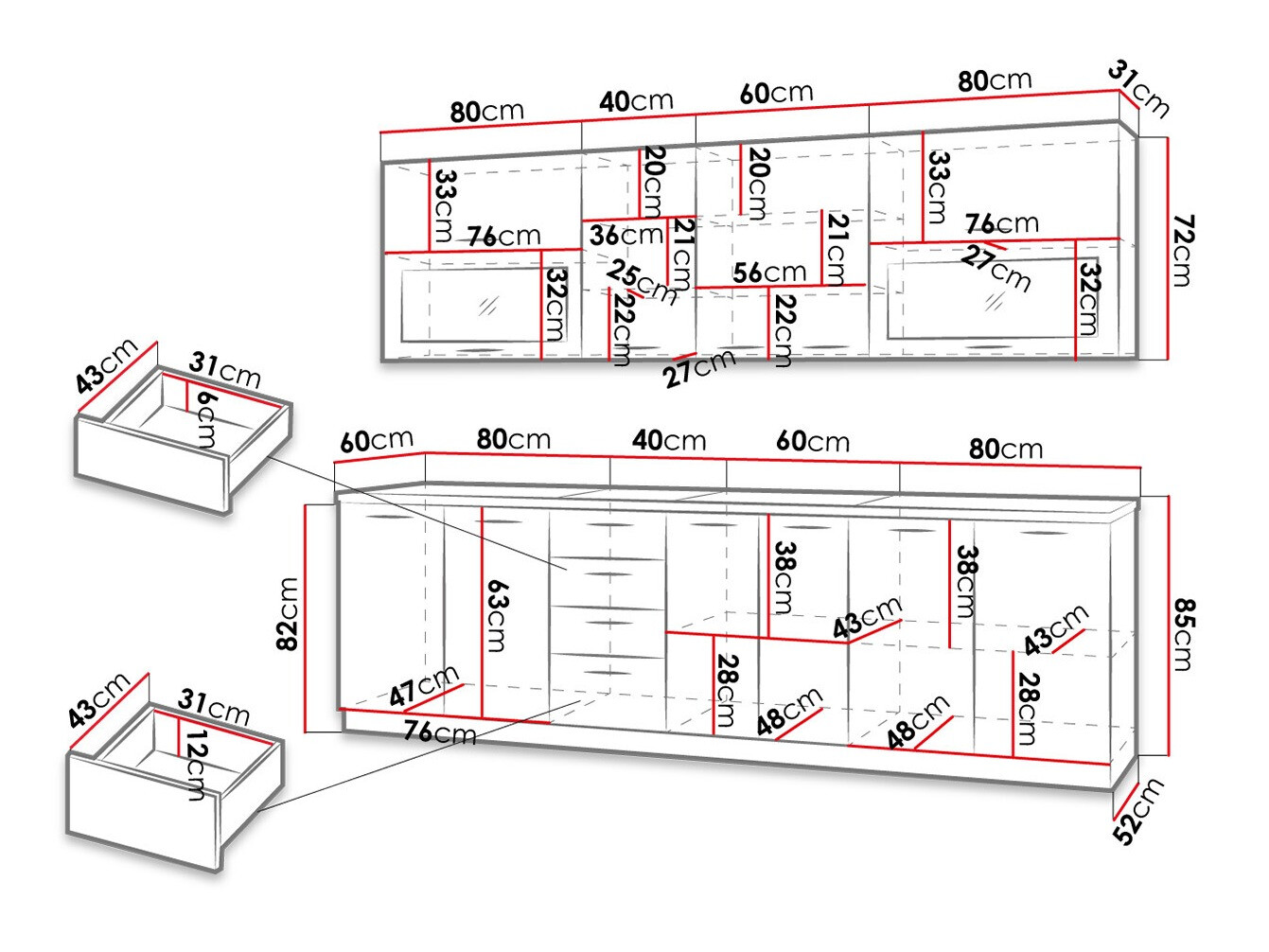 Kuhinjski set Tucson 159