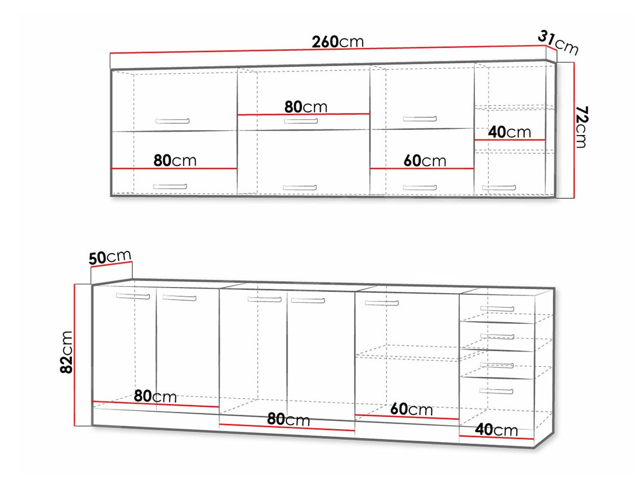 Modularni kuhinjski set Multi Grey 123