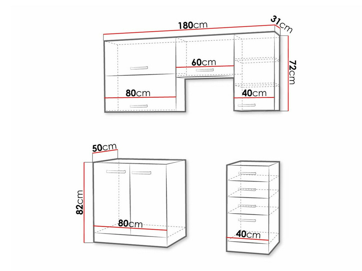 Modularni kuhinjski set Multi Grey 125