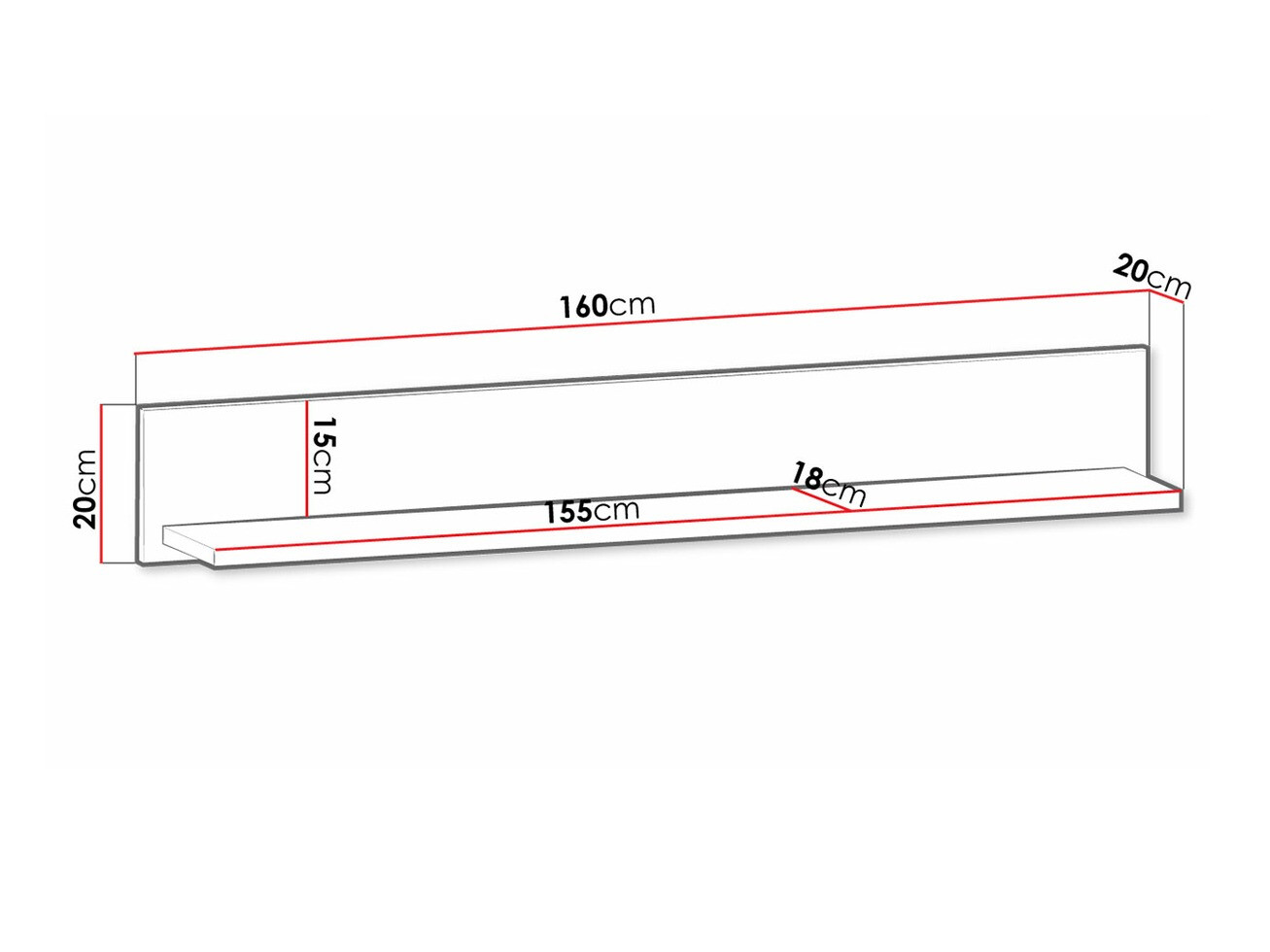 Zidna polica Ferdore 151