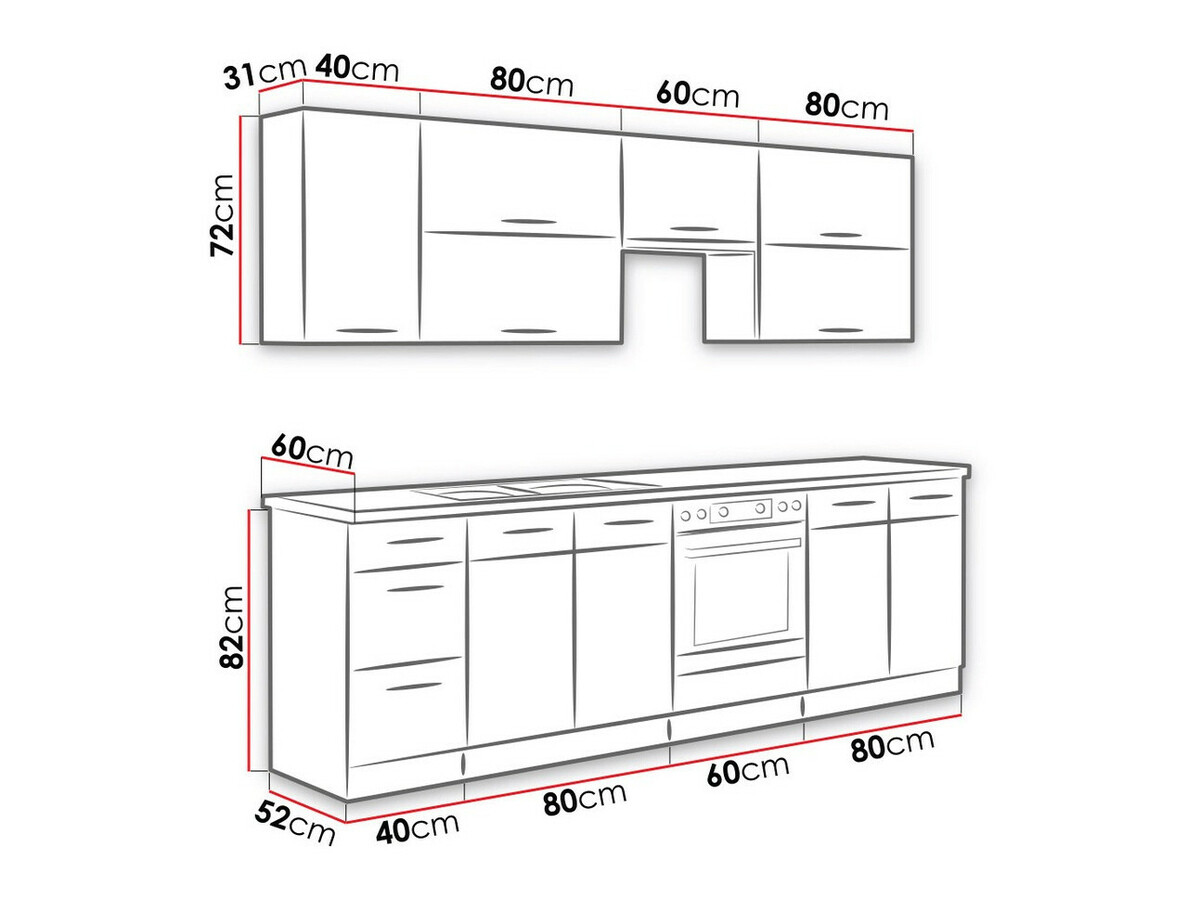 Modularni kuhinjski set Wood White 138