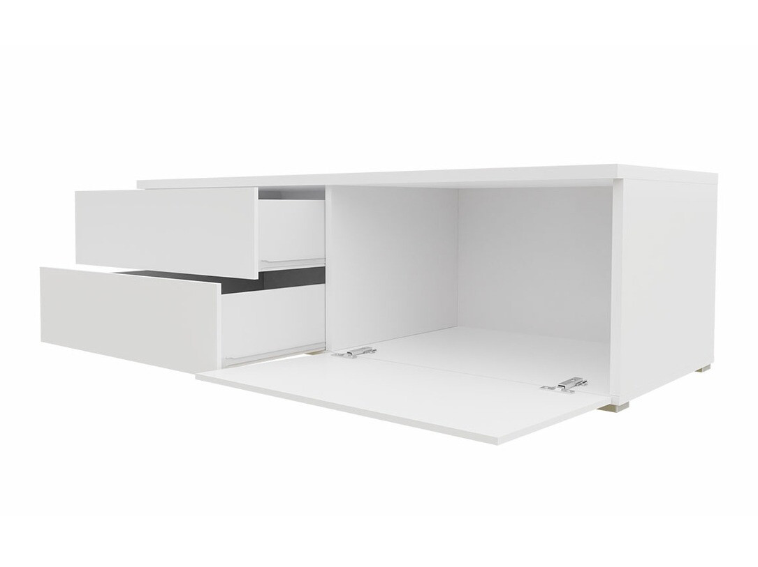 TV komoda Hortus (Belo + Sjajno crna)
