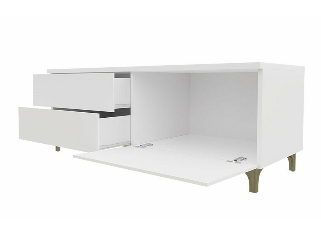 TV komoda Hortus I (Belo + Sjajno crna)