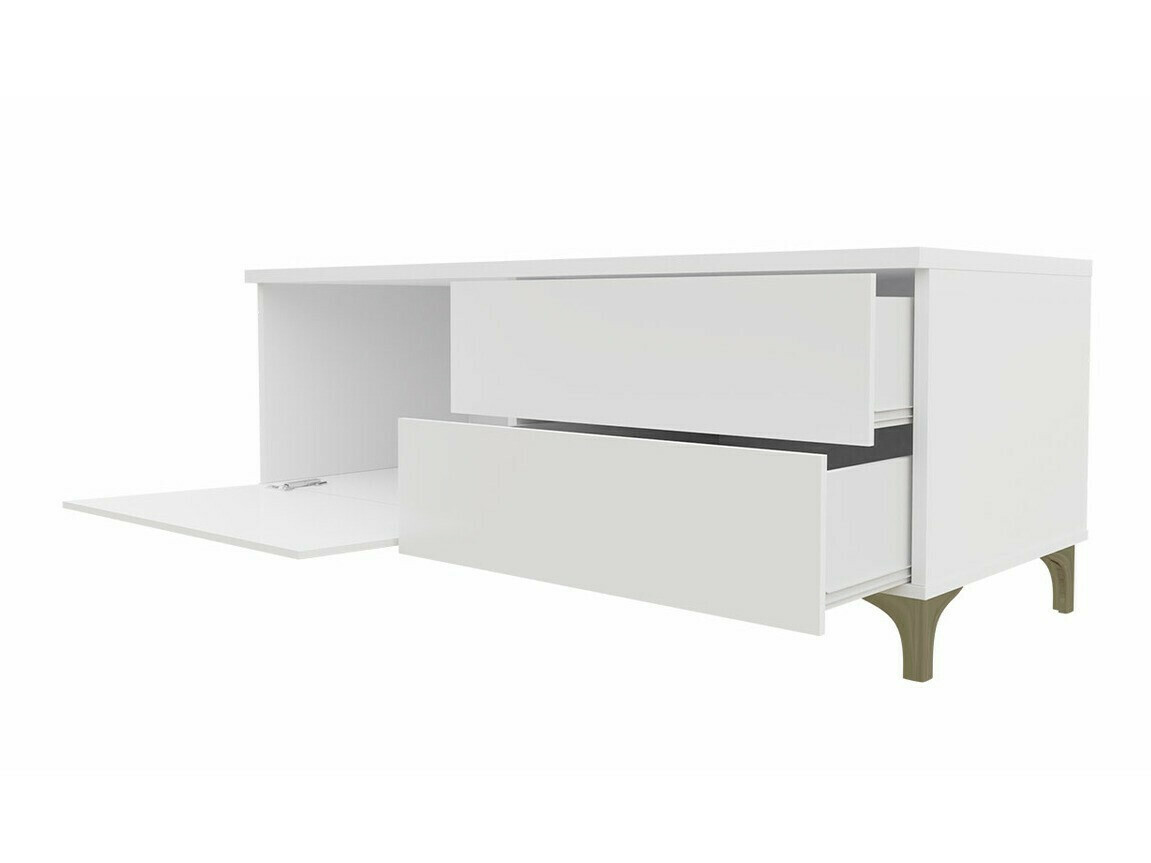 TV sto Nashville 128 (Belo + Crna visoki sjaj)