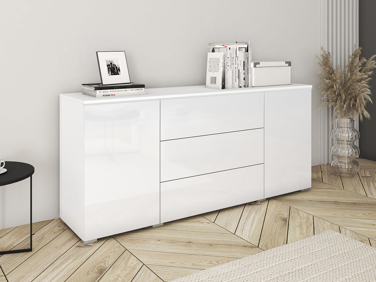 Komoda Mirfivo 102 (Belo + Sjajno belo)
