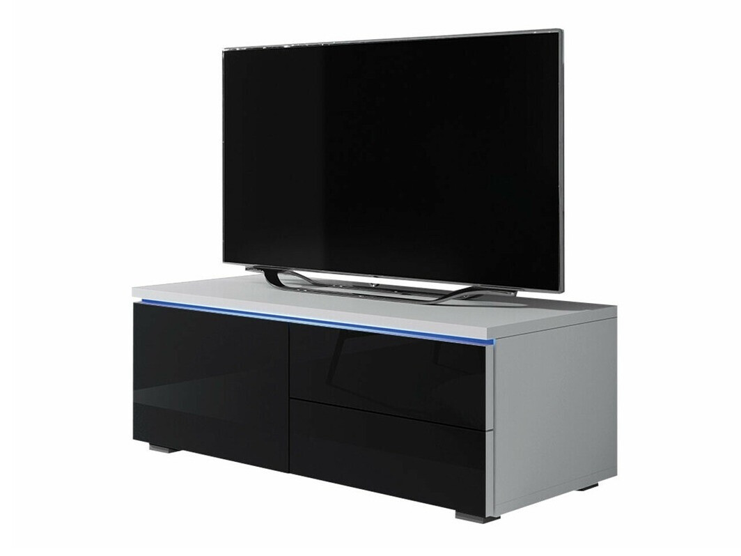 TV komoda Uva VI (Belo + Sjajno crna)