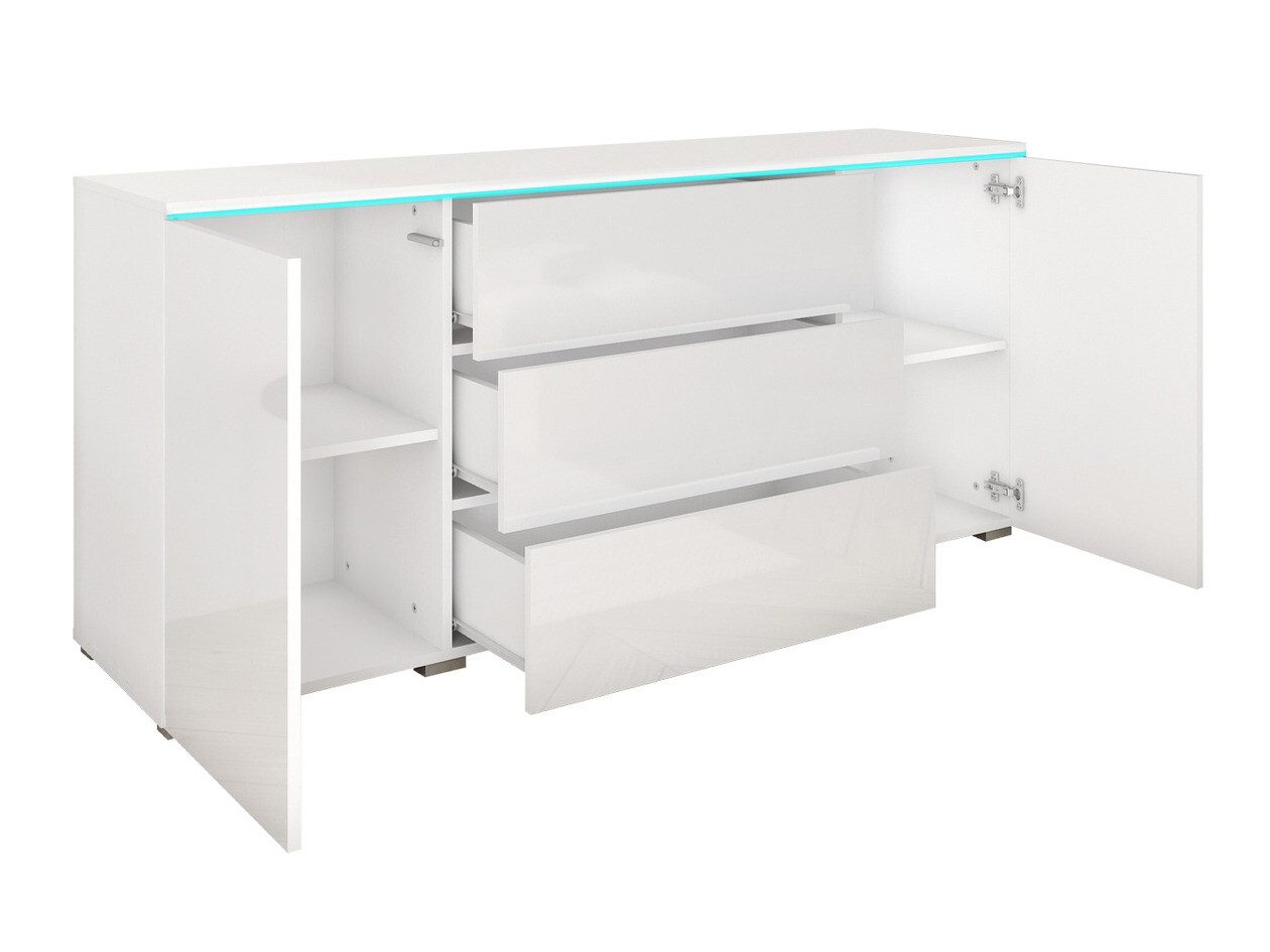 Komoda Sarasota 142 (Belo + Sjajno belo)