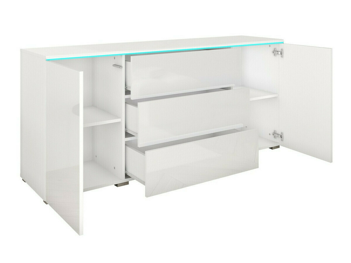 Komoda Sarasota 142 (Вотан храст + Crna visoki sjaj)