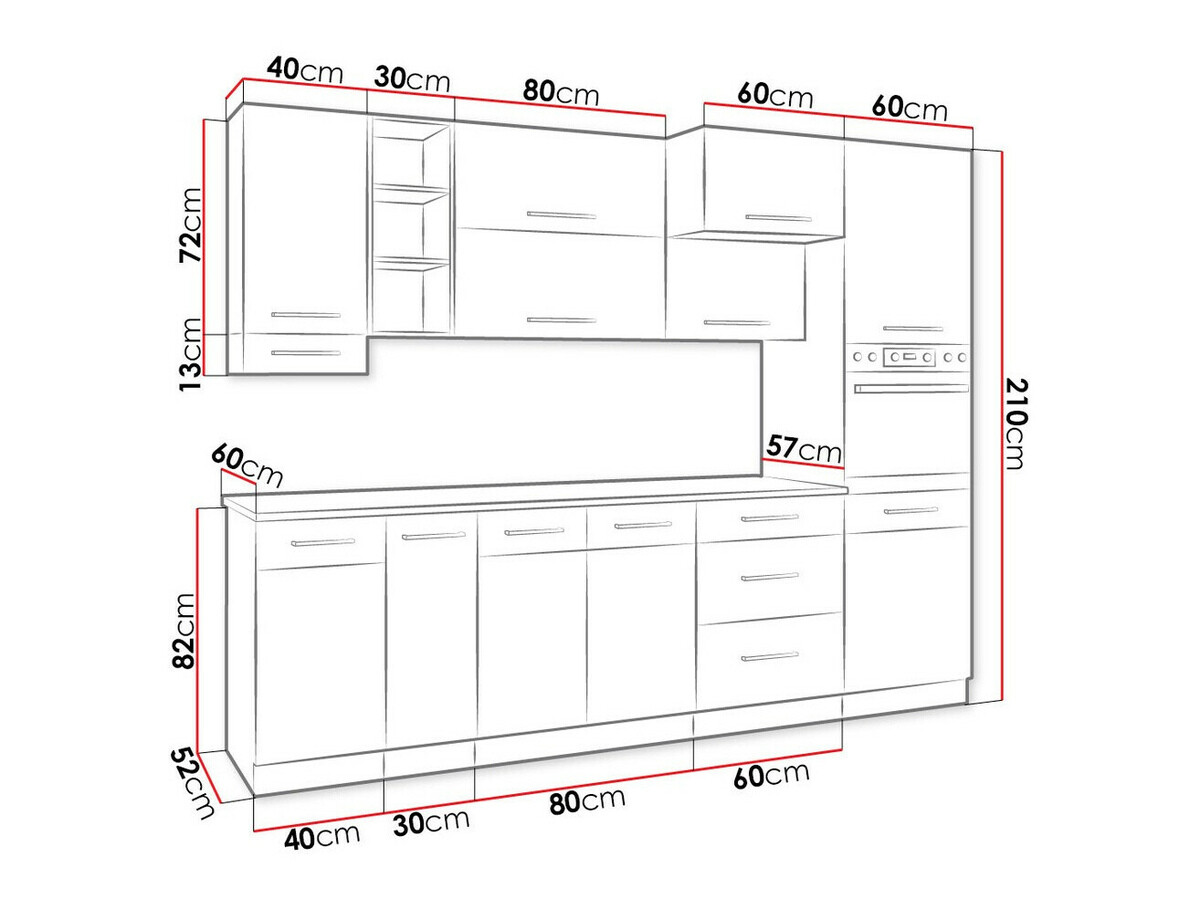 Modularni kuhinjski set Wood White 137