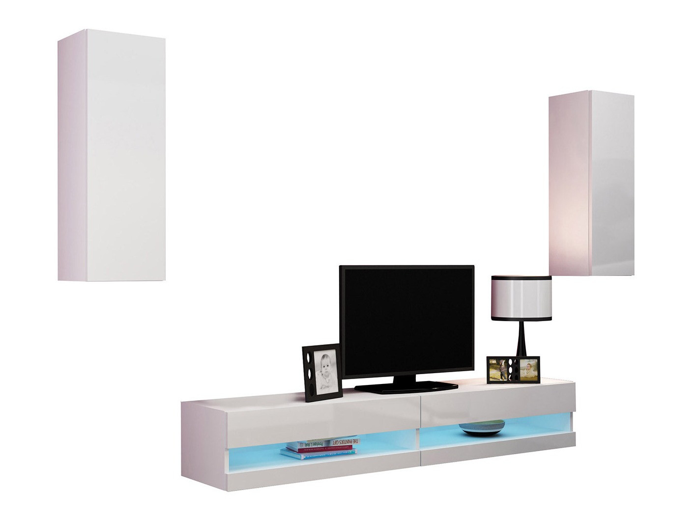 Set za dnevnu sobu Venenou 142 (Belo + Sjajno belo)