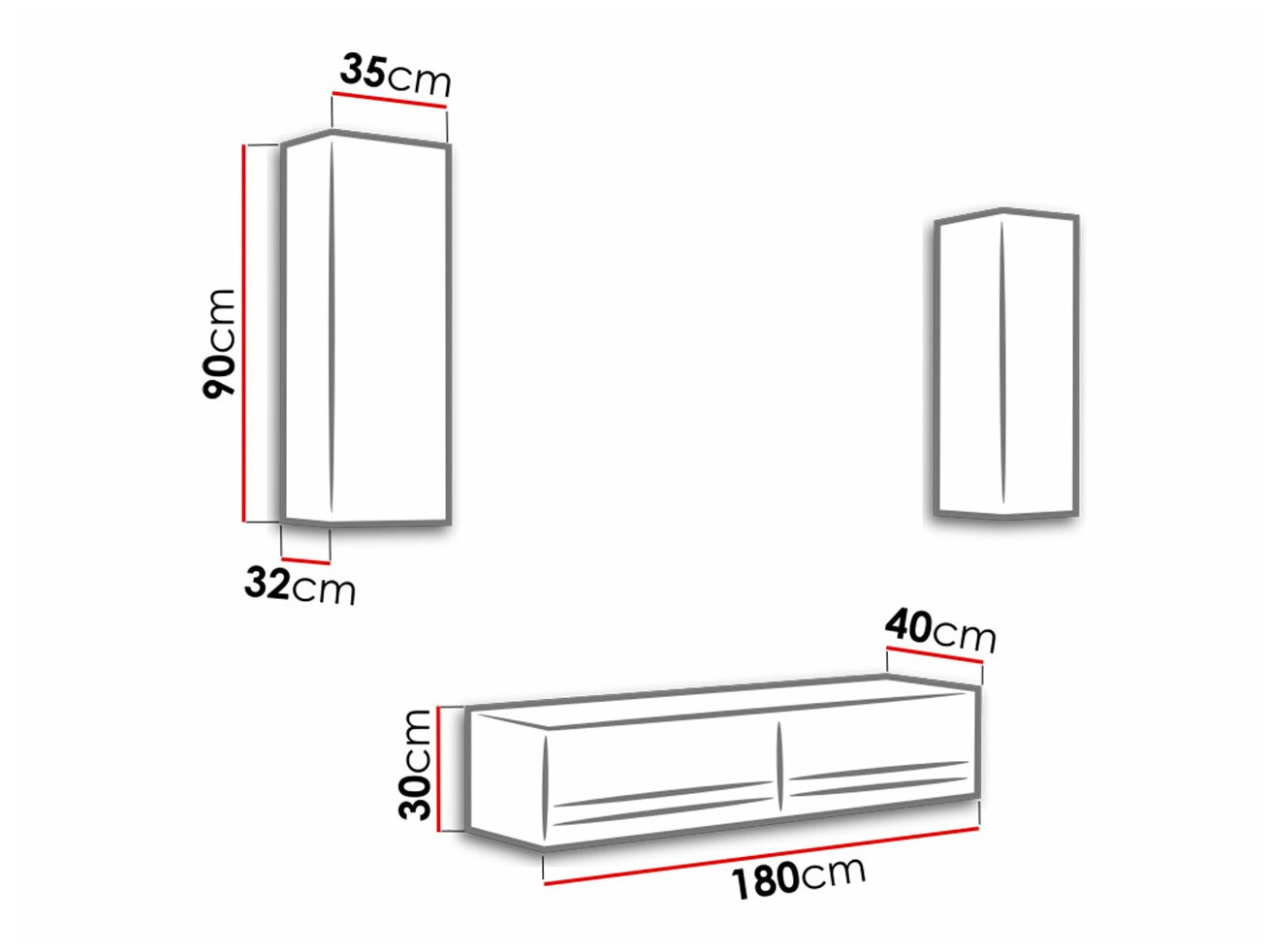 Set za dnevnu sobu Venenou 142 (Belo + Sjajno belo)