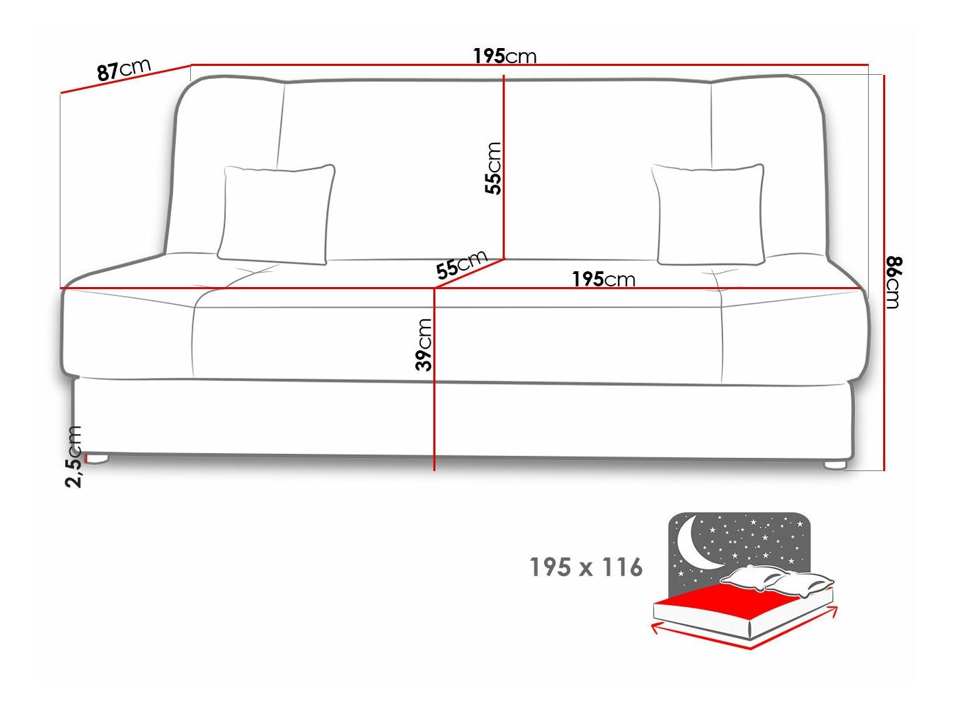 Sofa na razvlačenje Comfivo 124 (Alova 04 + Alova 71)