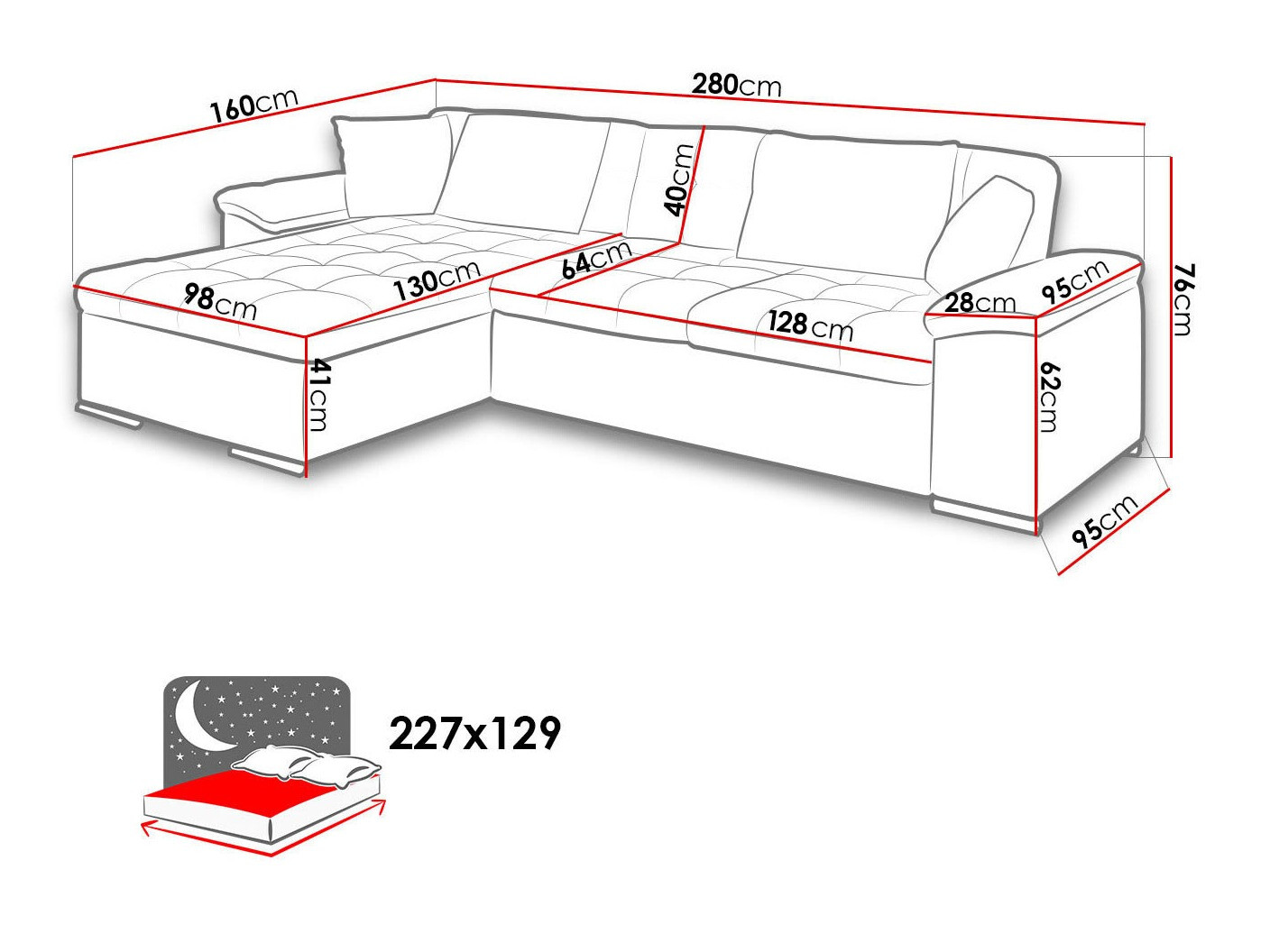 Ugaona sofa Comfivo 181 (Otusso 14 + Sorriso 04)