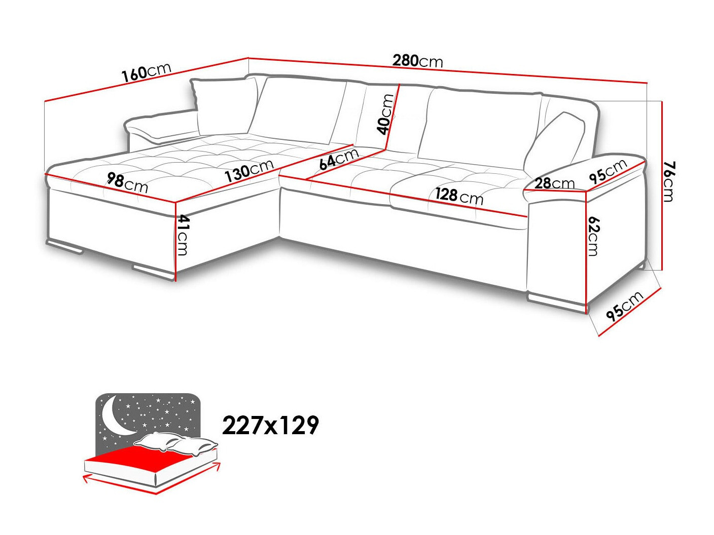 Ugaona sofa Comfivo 181 (Otusso 14 + Sorriso 04)