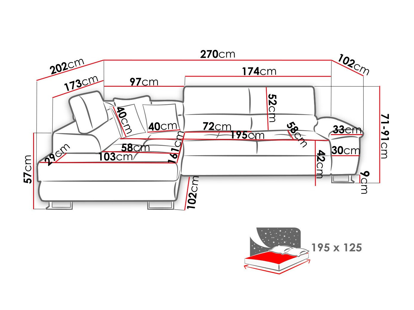 Ugaona sofa Comfivo 166 (Soft 017 + Lux 06 + Soft 017)