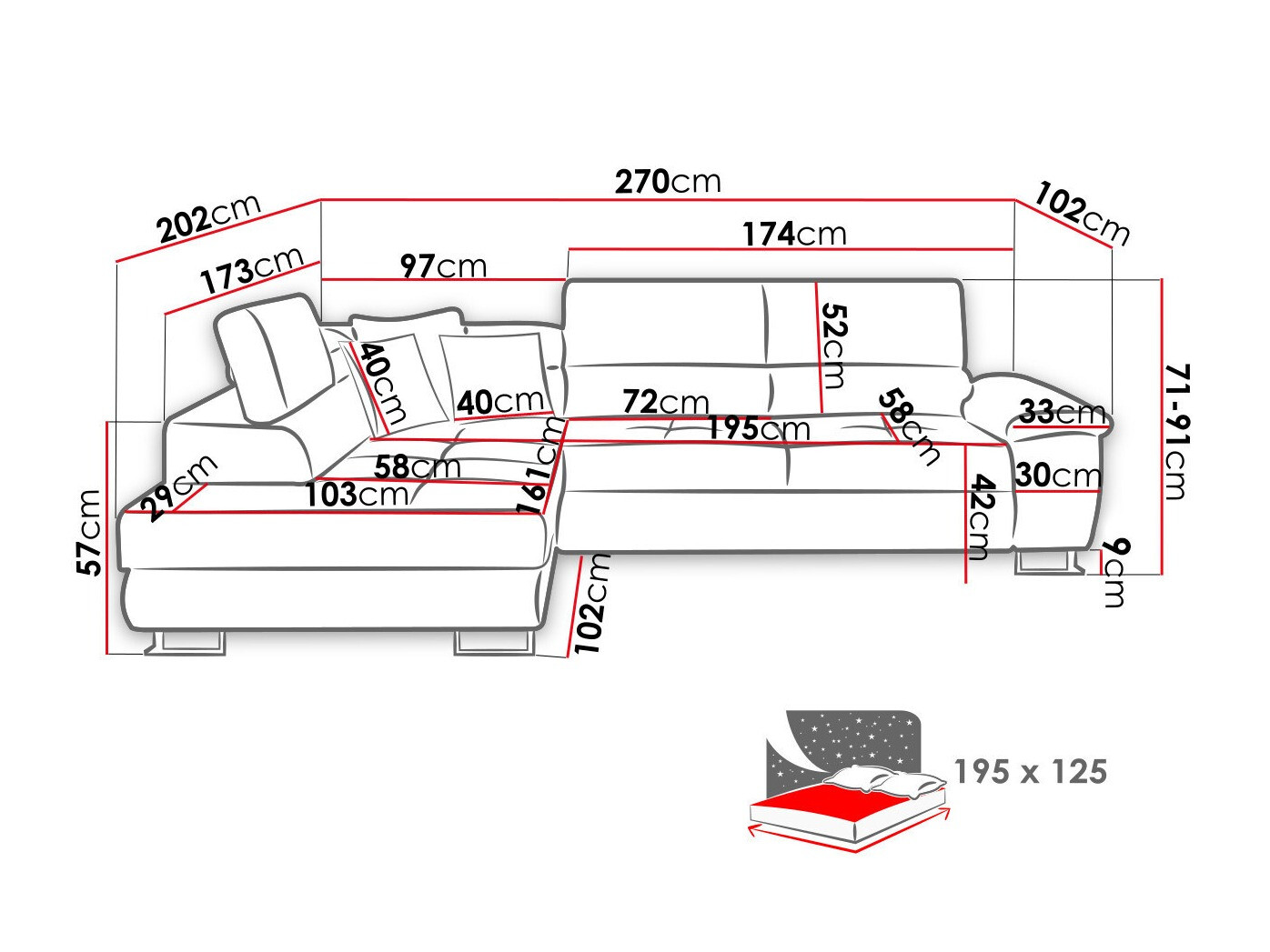 Ugaona sofa Comfivo 166 (Soft 017 + Lux 06 + Soft 017)