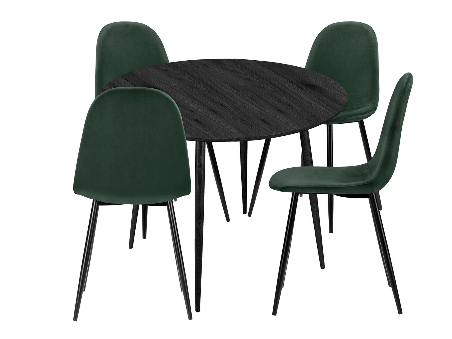 Trpezarijski set Denton 815 (Crno + Tamno zelena)