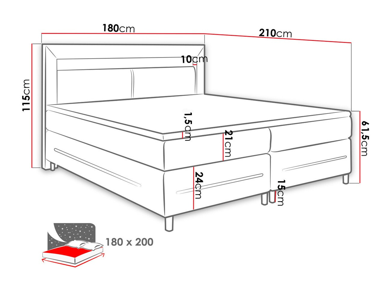 Boxspring krevet Ros (Soft 010)