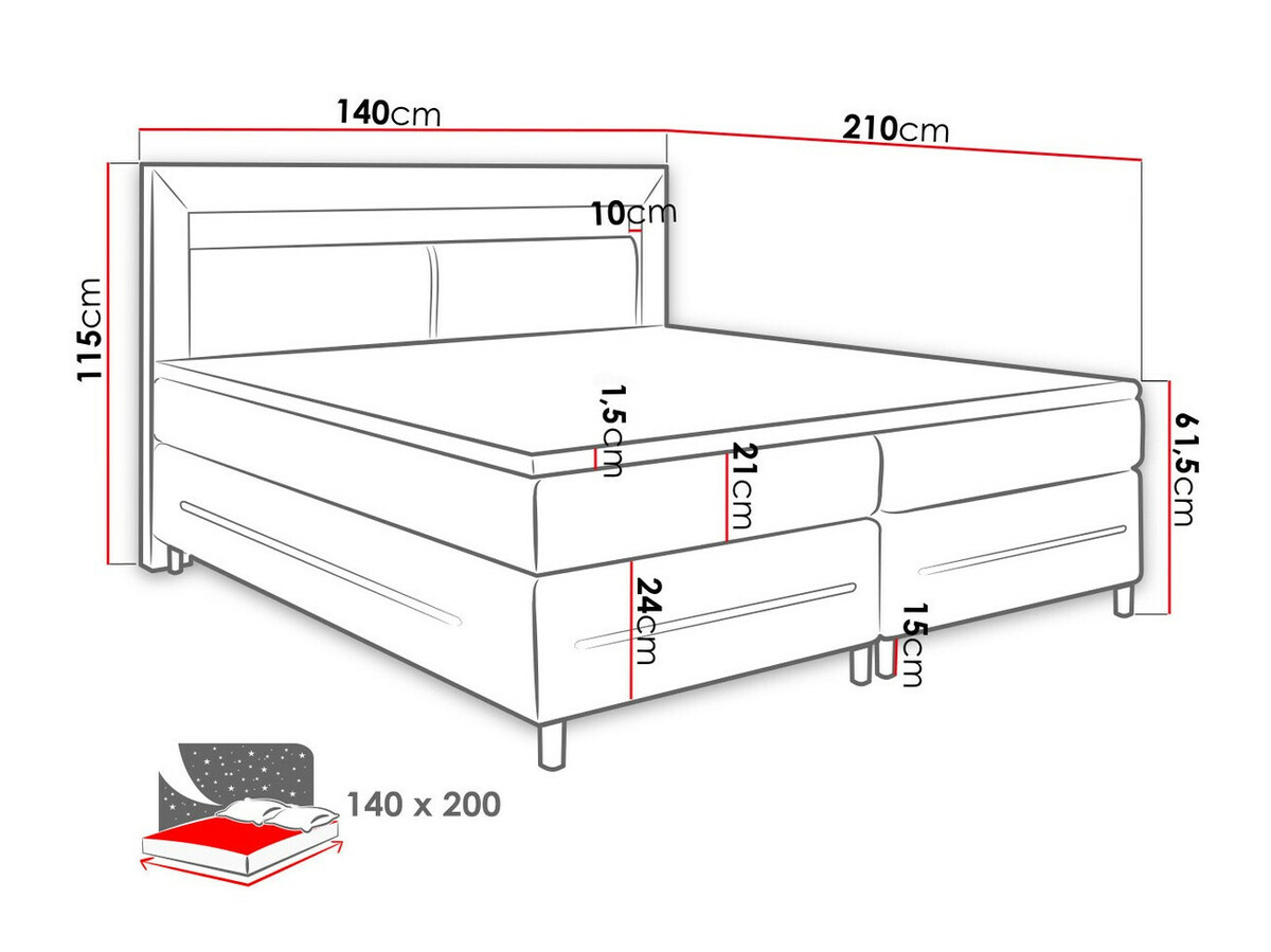 Boxspring krevet Ros (Soft 100)