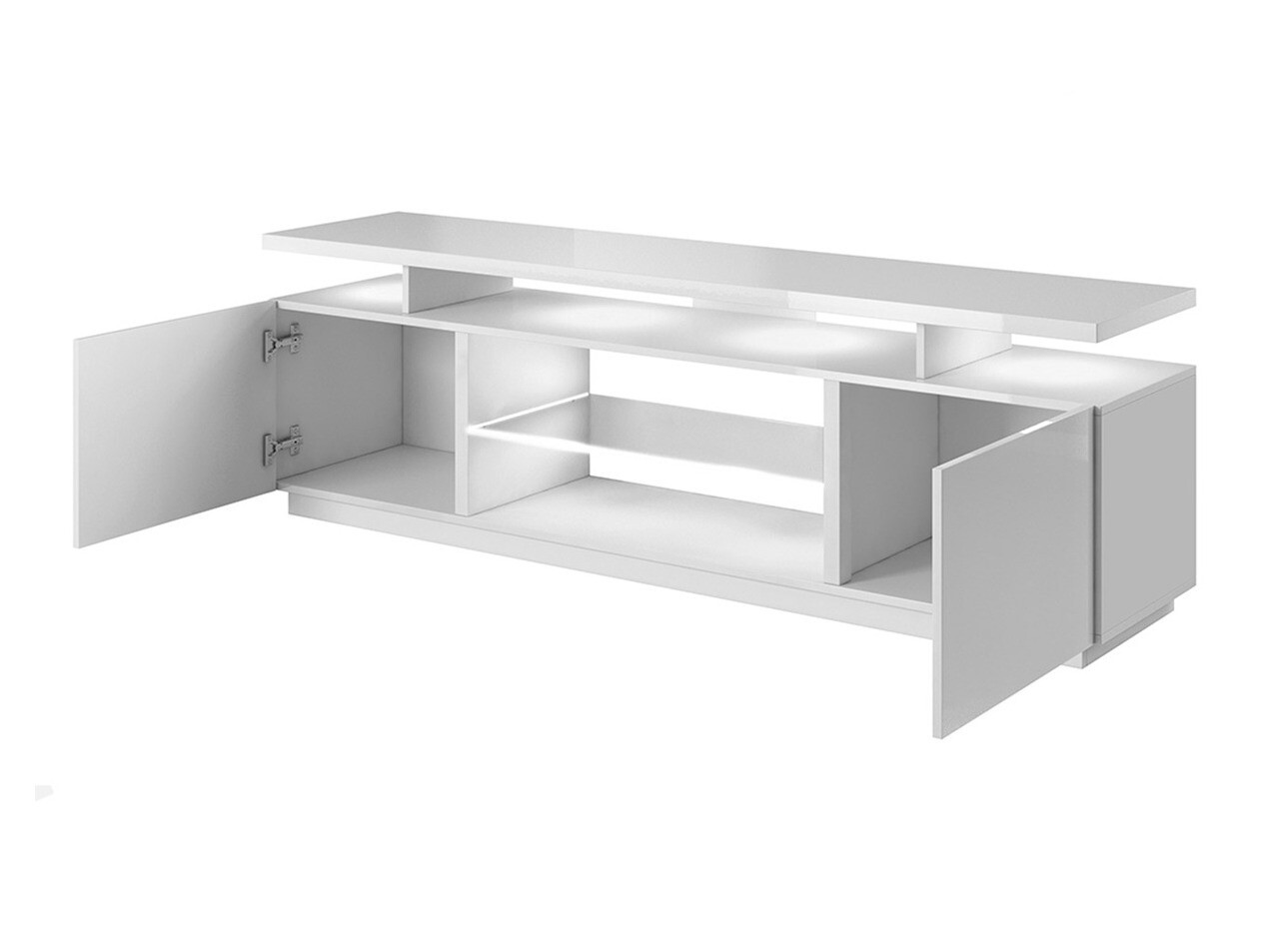 TV komoda Figura (Crno + Sjajno crna)