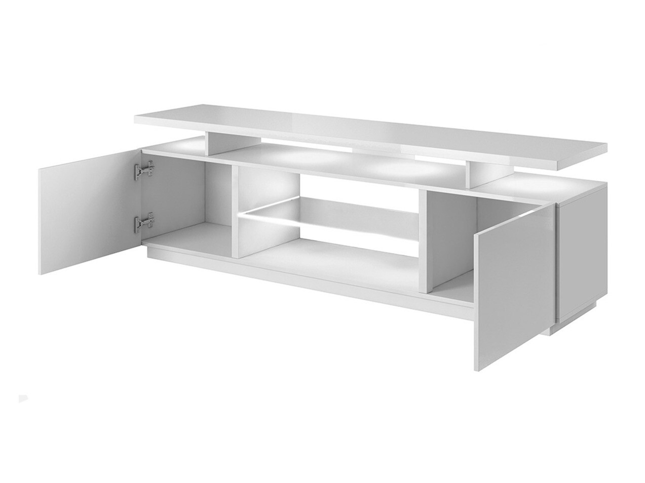TV sto Charlotte 138 (Sivo + Sjaj siva)