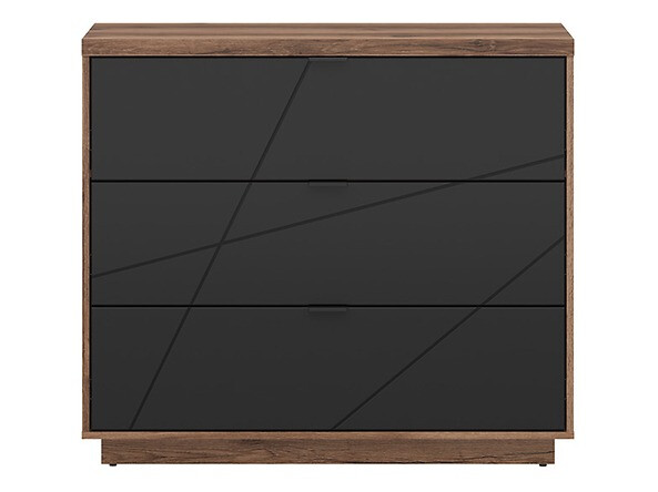 Komoda Fivale 118 (Tamni Delano hrast + Mat crna)