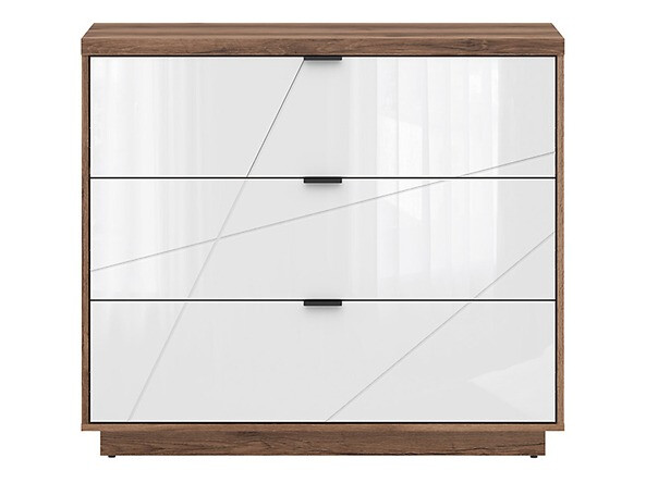 Komoda Fivale 118 (Tamni Delano hrast + Sjajno belo)