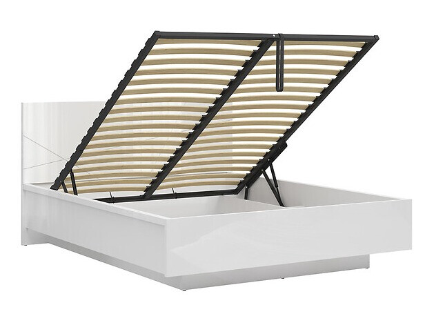 Krevet Fivale 122 (Sjajno belo + Belo)