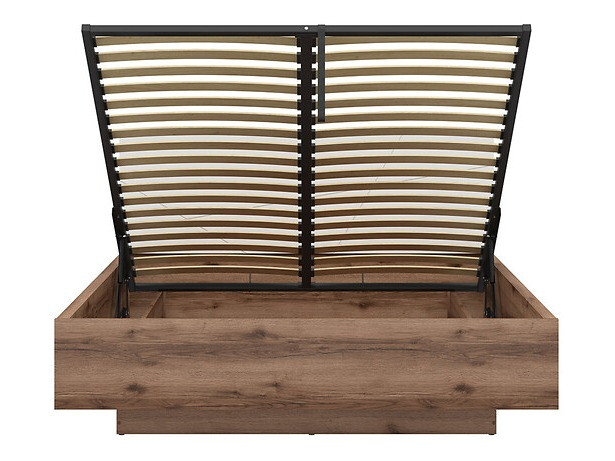 Krevet Fivale 122 (Tamni Delano hrast + Sjajno belo)