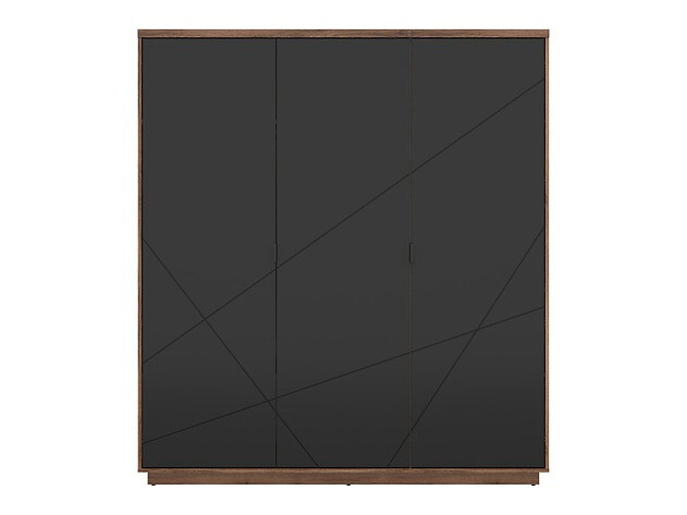 Ormar Fivale 116 (Tamni Delano hrast + Mat crna)