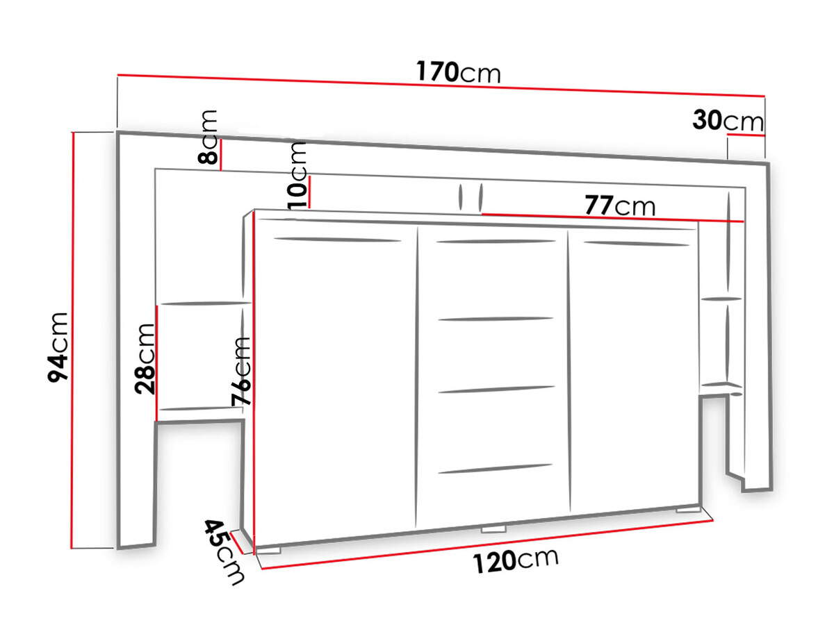 Komoda Nashville 106 (Belo + Sjajno belo)