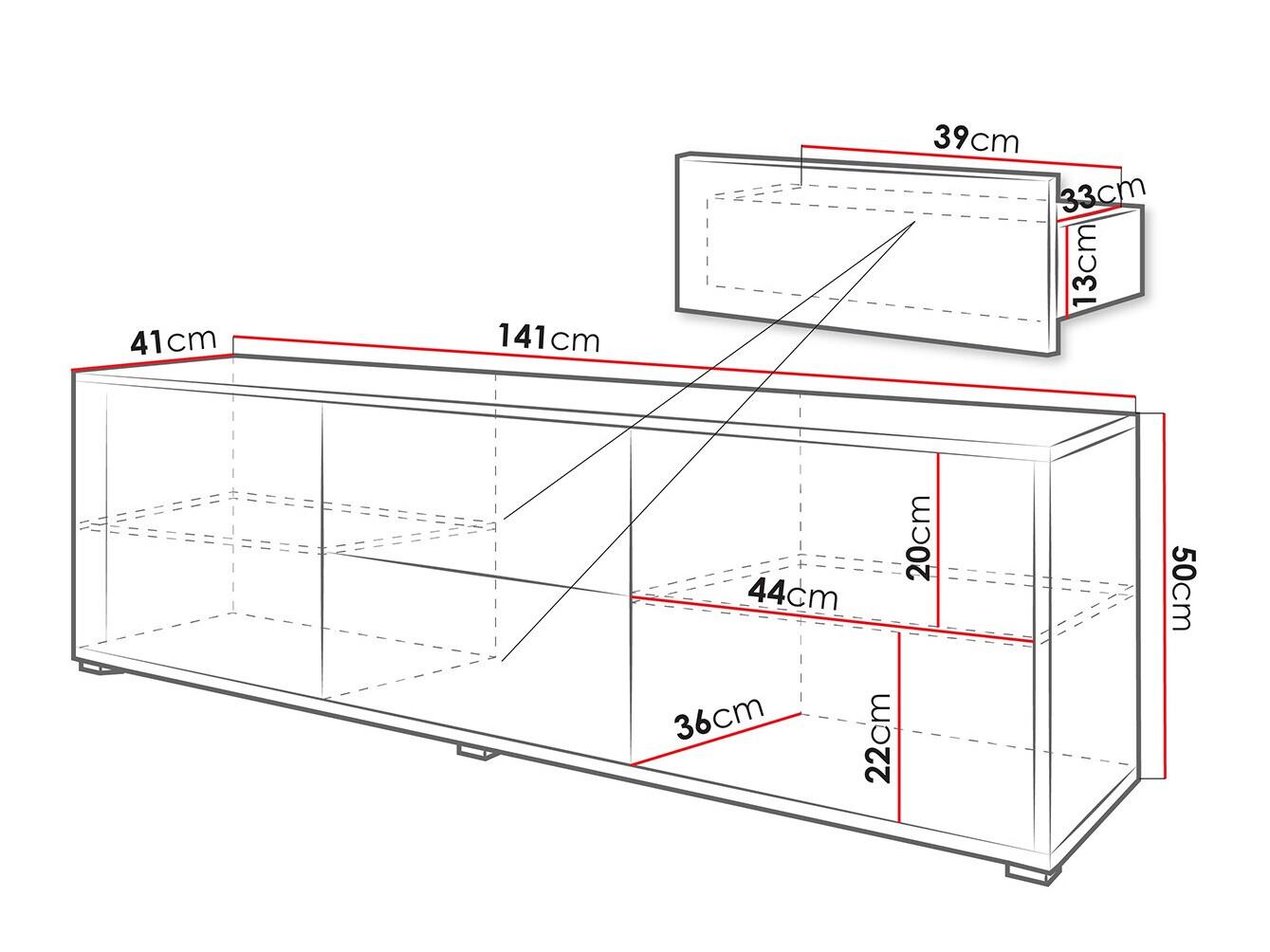 TV sto Comfivo Fersoe 109 (Belo)