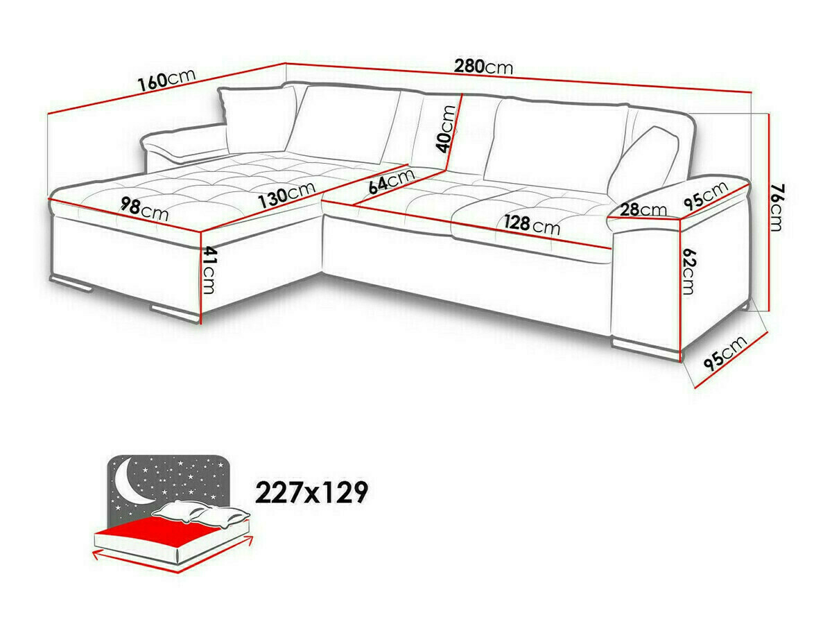 Ugaona sofa Comfivo 107 (Poso 14)