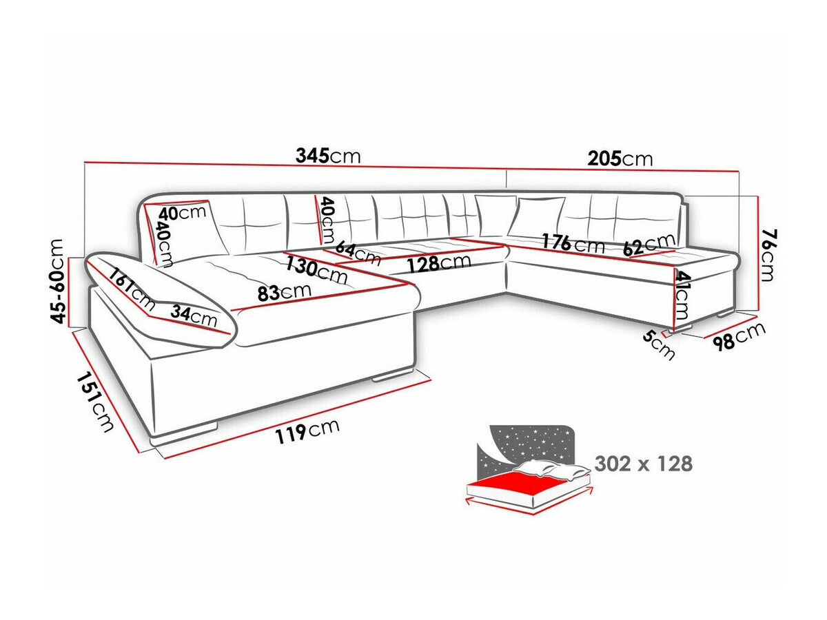 Ugaona sofa Comfivo 150 (Poso 100)