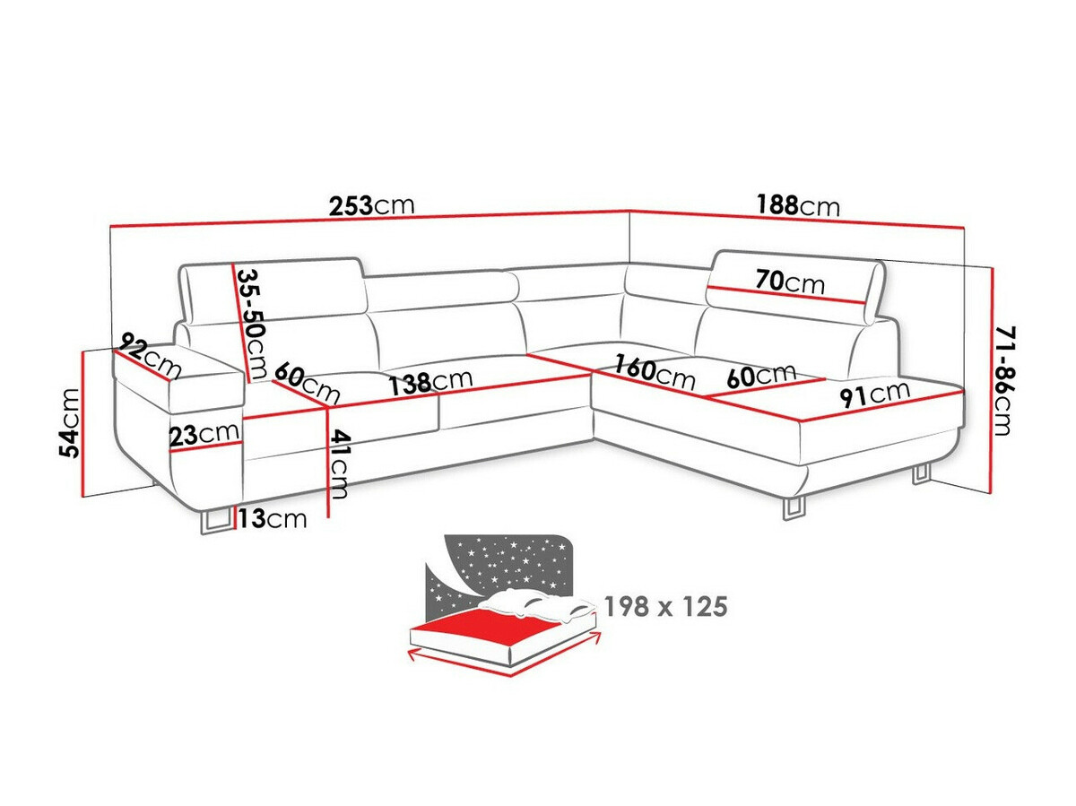 Ugaona sofa Comfivo 306 (Poso 100)