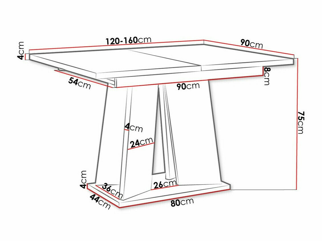 Sto Goodyear 107 (Sjajno belo + Boja betona)