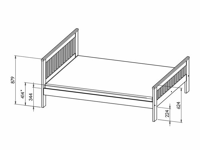 Krevet Ogden 162 (Belo)