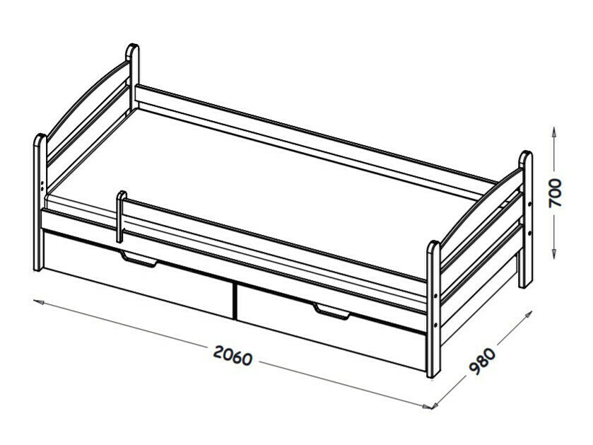 Krevet Ogden 166 (Belo)