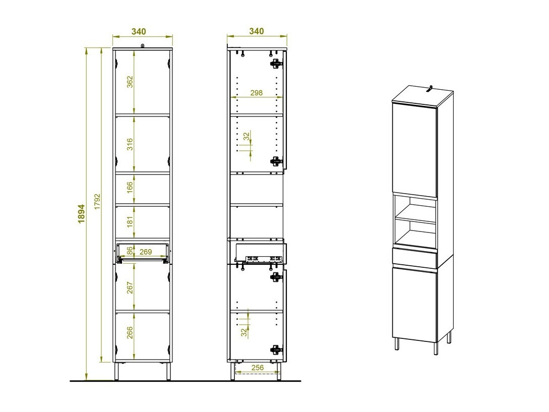 Samostojeći kupatilski ormarić Levtalo 104
