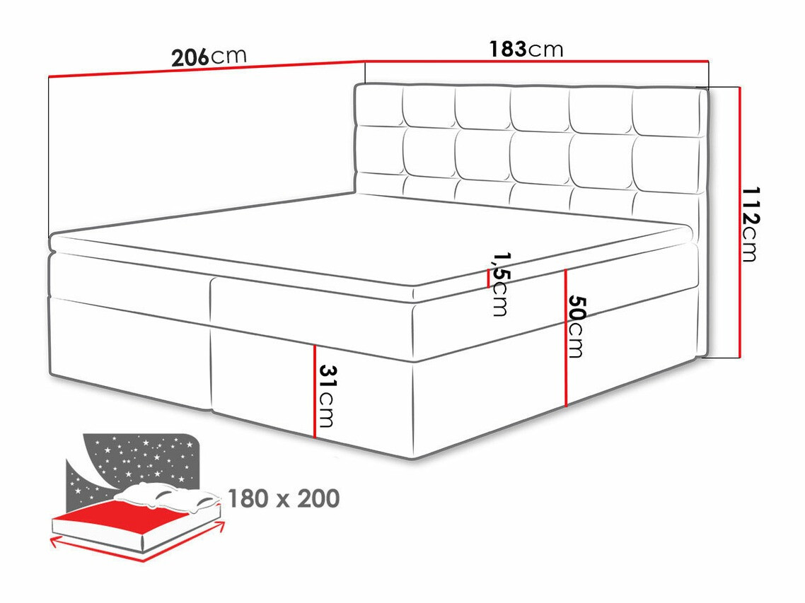 Boxspring krevet Comfivo Osculum I (Soft 017)